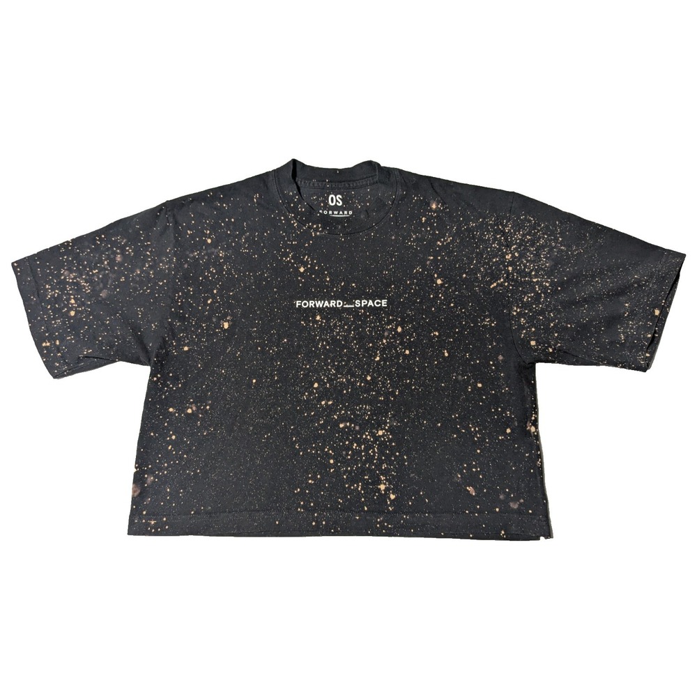 FORWARD SPACE Women One Size Black FORWARD_SPACE Cropped GALAXY T-Shirt MADE USA